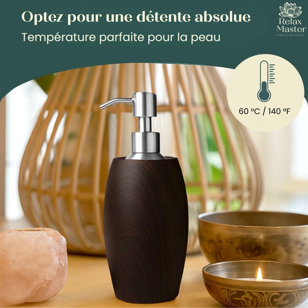 Chauffe-Huile de Massage Aspect Bois - Relax Master® - Appareil de Massage Électrique Professionnel - Chauffe-Huile - Salons de Massage - Gua Sha - Bien-être - Spa
