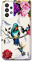 Vista 7 de Funda para Samsung Galaxy A53, colibrí en flores de cuero con tapa para teléfono con ranura para tarjeta y soporte para Samsung Galaxy A53 5G