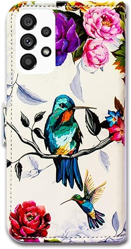 Miniatura 7 de Funda para Samsung Galaxy A53, colibrí en flores de cuero con tapa para teléfono con ranura para tarjeta y soporte para Samsung Galaxy A53 5G
