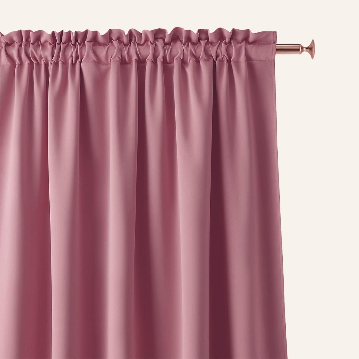room99 Rideau avec Passe Tringle Aura 140 x 230 cm Largeur x Hauteur, Décoration de Fenêtre, Curtains et Draperies intérieurs pour Salon, Chambre Moderne Lisse Rose, 1 pièce