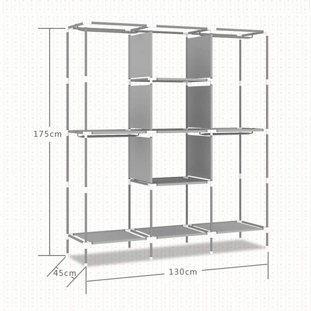 Cloth Wardrobe Clothes Closet, Portable Closet Wardrobe Storage Closet Standing Closet Fabric Cabinet Portable Wardrobe,Beige_130x45x175cm