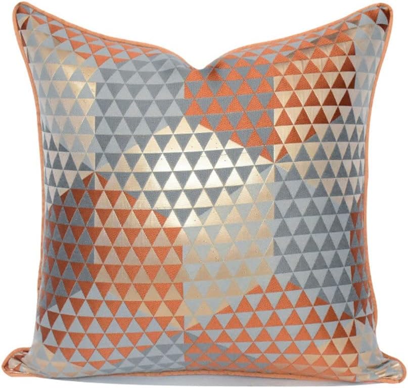 HBJWOV Sofa Pillowcase Villa Model Room Office Bay Window Geometric Pattern Bed Large Backrest(45cm*45cm)