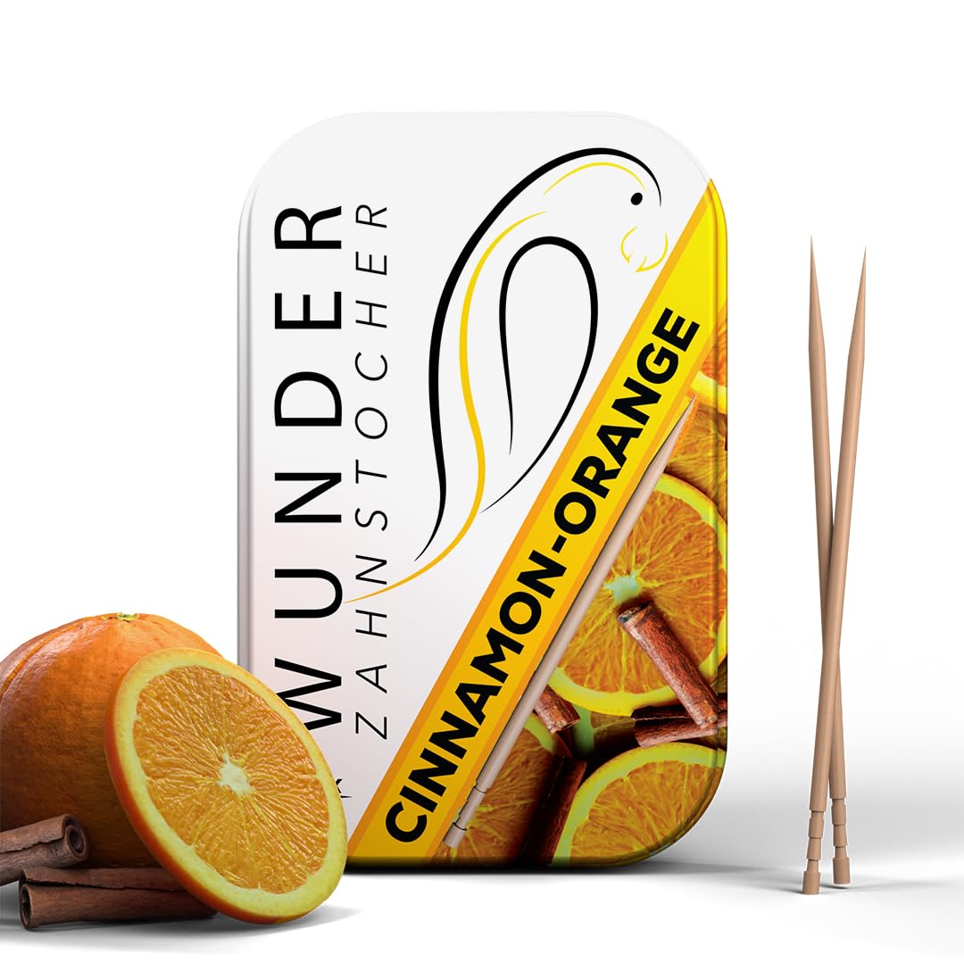 Wonder Toothpick Flavored Toothpicks Cinnamon Orange - Helps with Quit Smoking and Bad Habits - Stop Nail Biting - Fresh Breath - Teeth Cleaning On the Go - Nicotine Free - Sugar Free - Vegan - Kosher