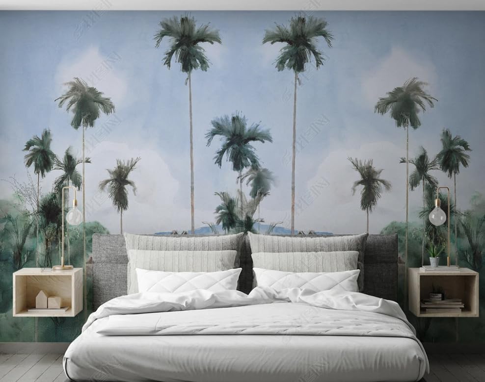 Papier peint intissé cocotiers poster géant mural panoramique facile à poser