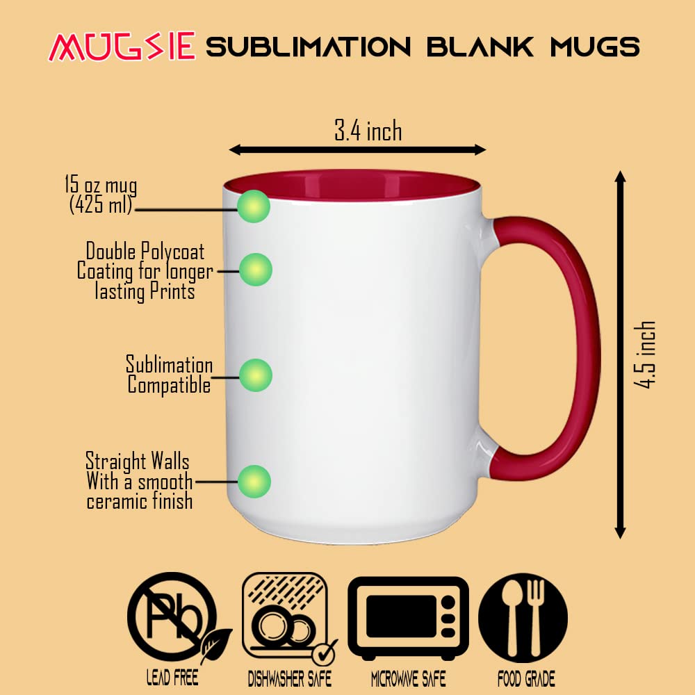 TWISTED ENVY Set of 6 15 oz Mixed Colors Professional Grade Sublimation Mug- Sublimation Series - With Shipping boxes