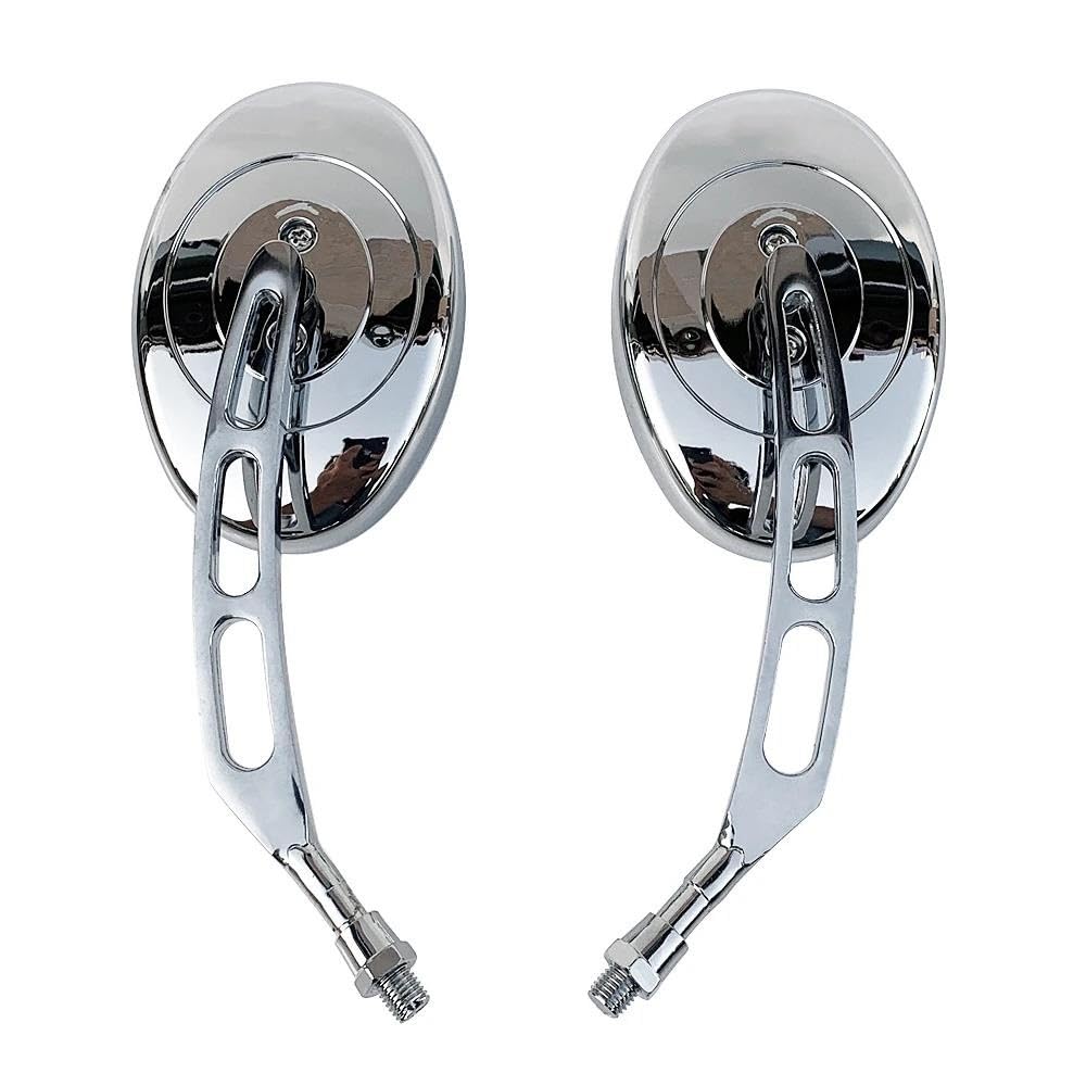 Specchietto Retrovisore Ovale Cromato Universale per Moto per Yamaha Xt 600 per Virago 125 per Virago 535 per Virago 1100