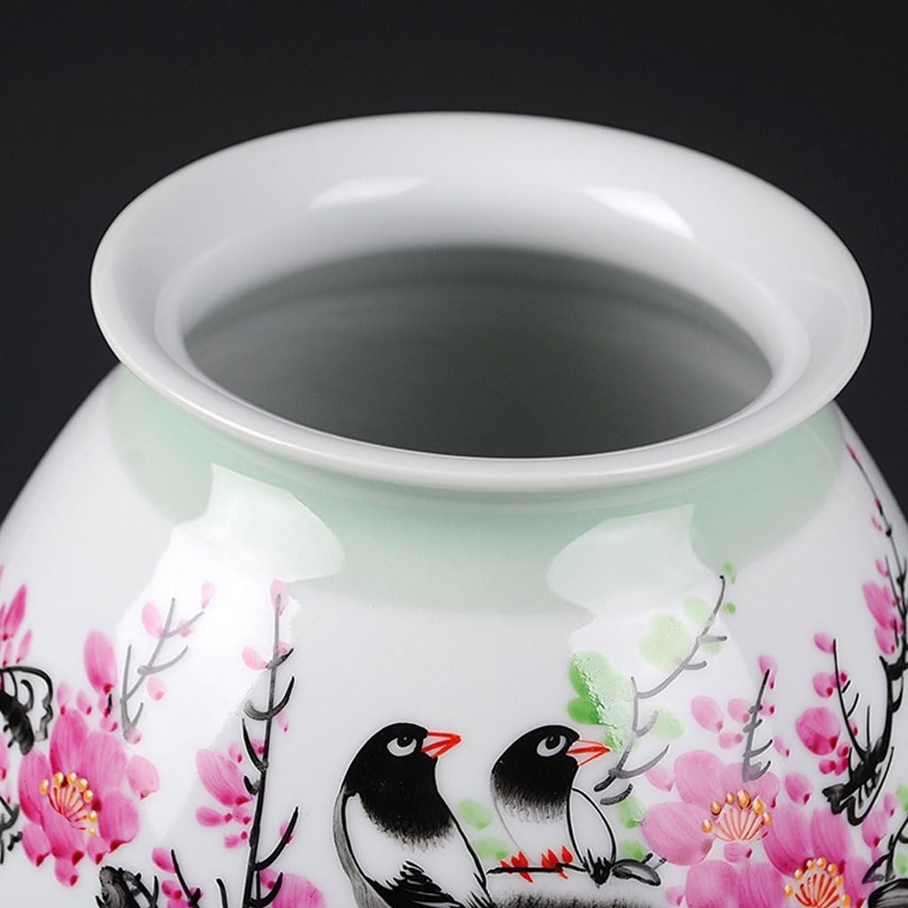 Vase à Fleurs Moderne Chinois céramique Ornement Peint à la Main Heureux sourcil Vase Maison Salon Fleur Arrangement décoration