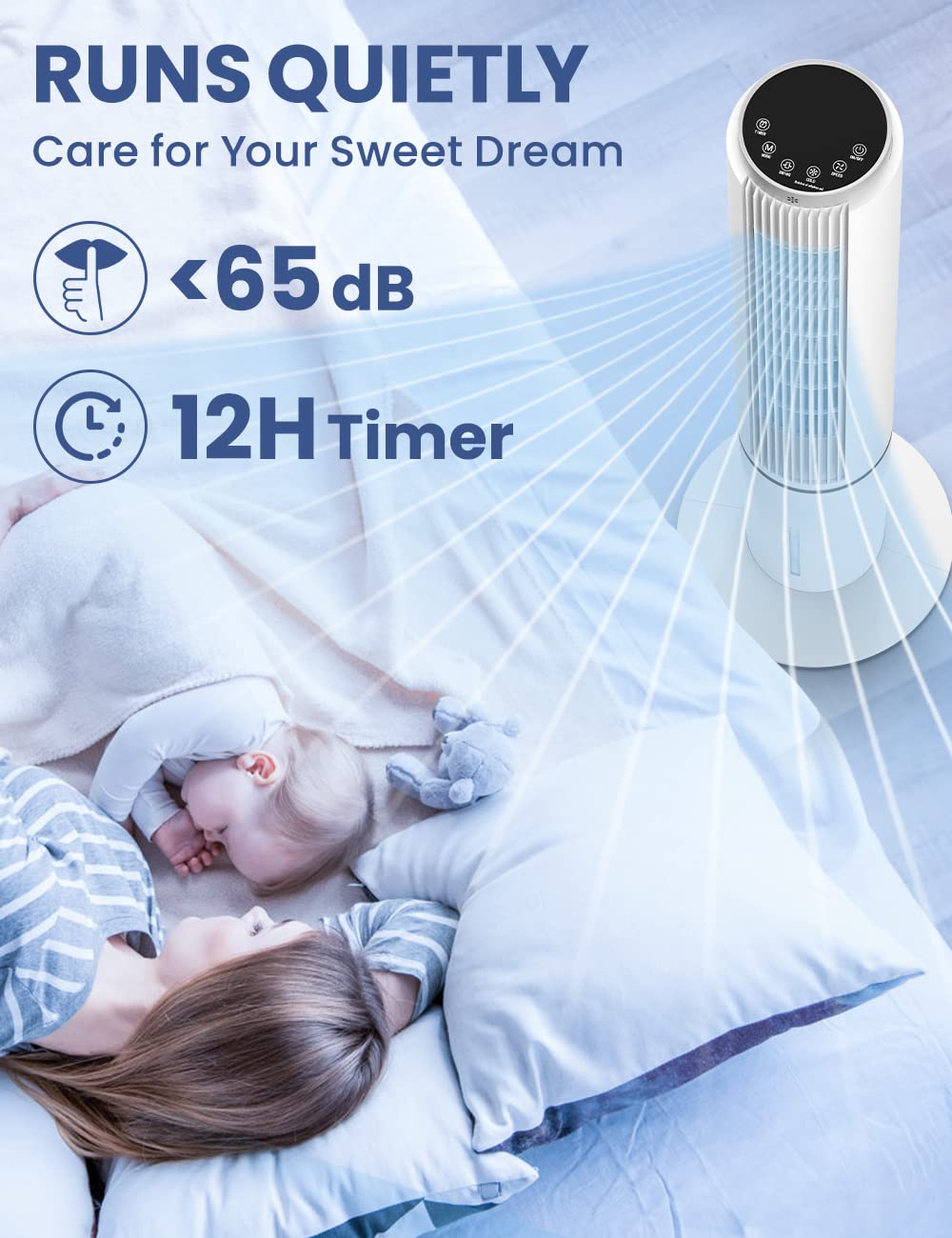 Evaporative Air Cooler, Portable Air Conditioner w/3 Speeds & Cooling/Sleep Mode, 12H Timer