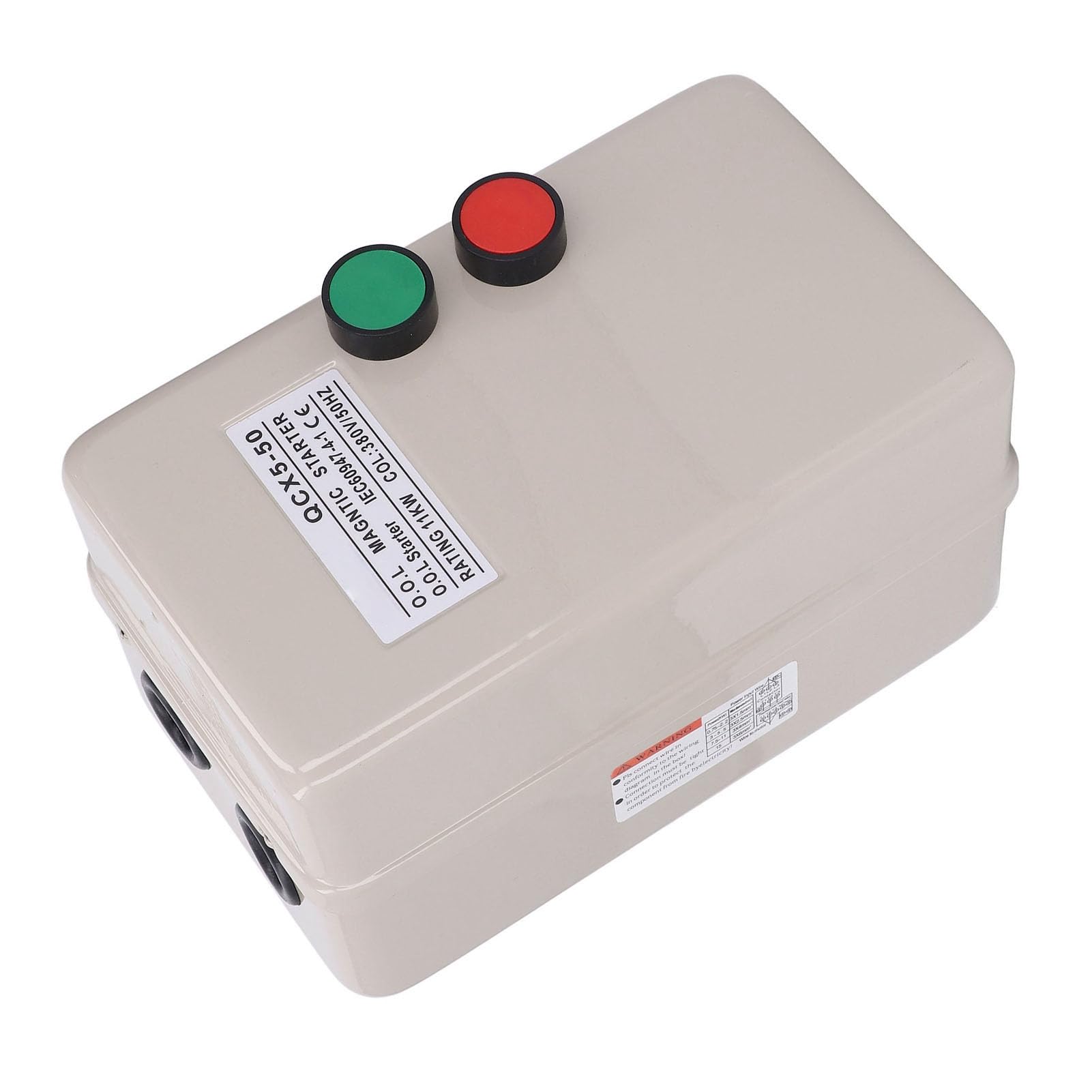 Arrancador de Motor Magnético de Hierro de 11 KW con Protector de Sobrecarga para Interruptor de Control de Motor Eléctrico Trifásico, Adecuado para Diversos Entornos