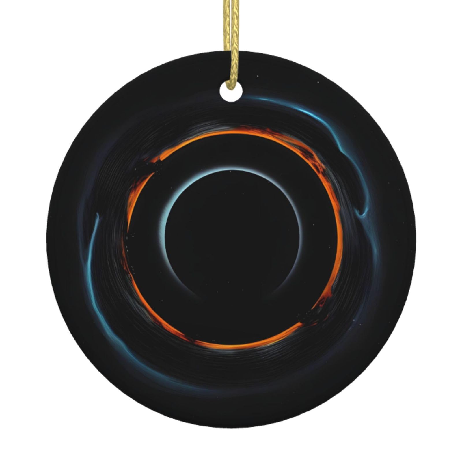 Mysterious Cosmic Black Holes Printed Christmas Tree Ceramic Ornaments Holiday Decoration Christmas Unique Pendant for Christmas Party