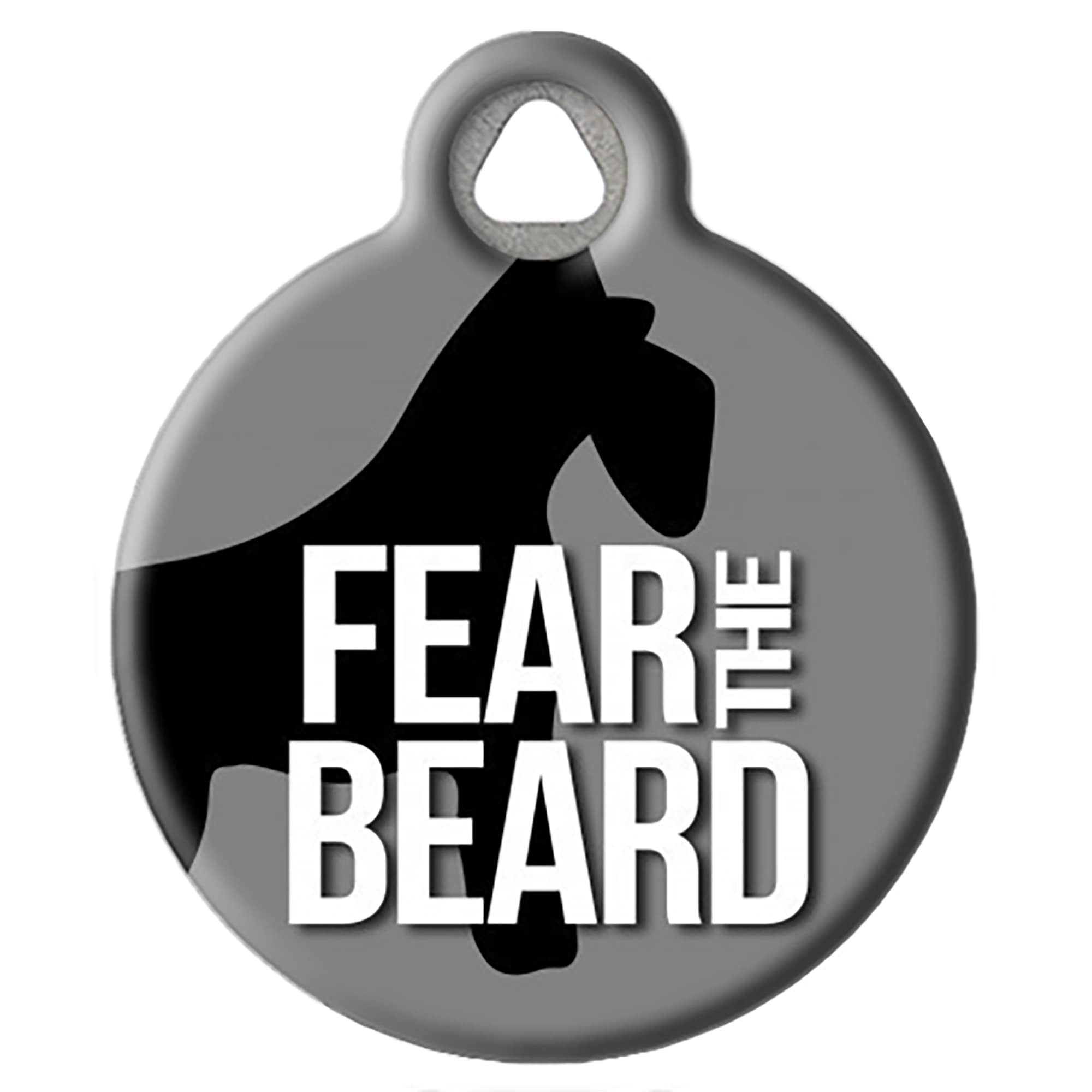 Fear The Beard Pet ID Tag for Dogs and Cats - Dog Tag Art - Large Size