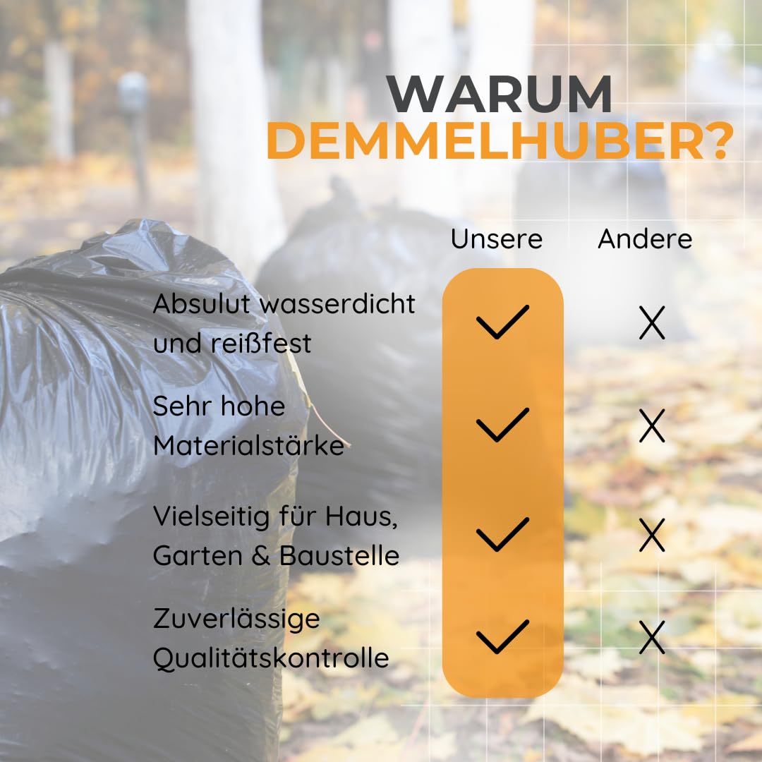 Bolsas de basura de 240 litros, extrafuertes y resistentes, 10 rollos | Bolsas de basura, barniz de basura, bolsas de basura para casa, jardín, industria y gastronomía