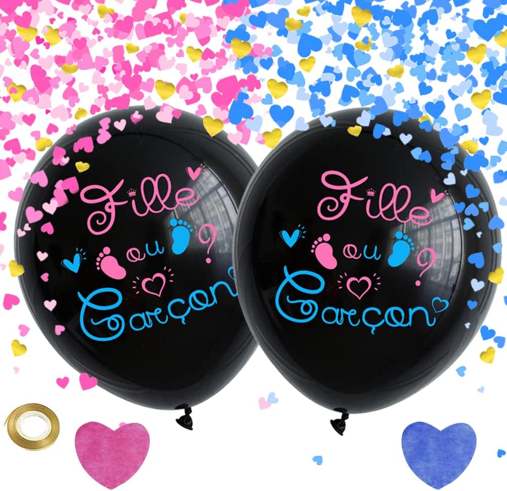 Gender Reveal Douche Bébé Party Decorations, Boy Or Girl Baby Gender Reveal, Set Assiettes Confettis Bleu Et Rose Avec Ballons Filles D'anniversaire Fête Révélation Sexe Baby Shower Decoration