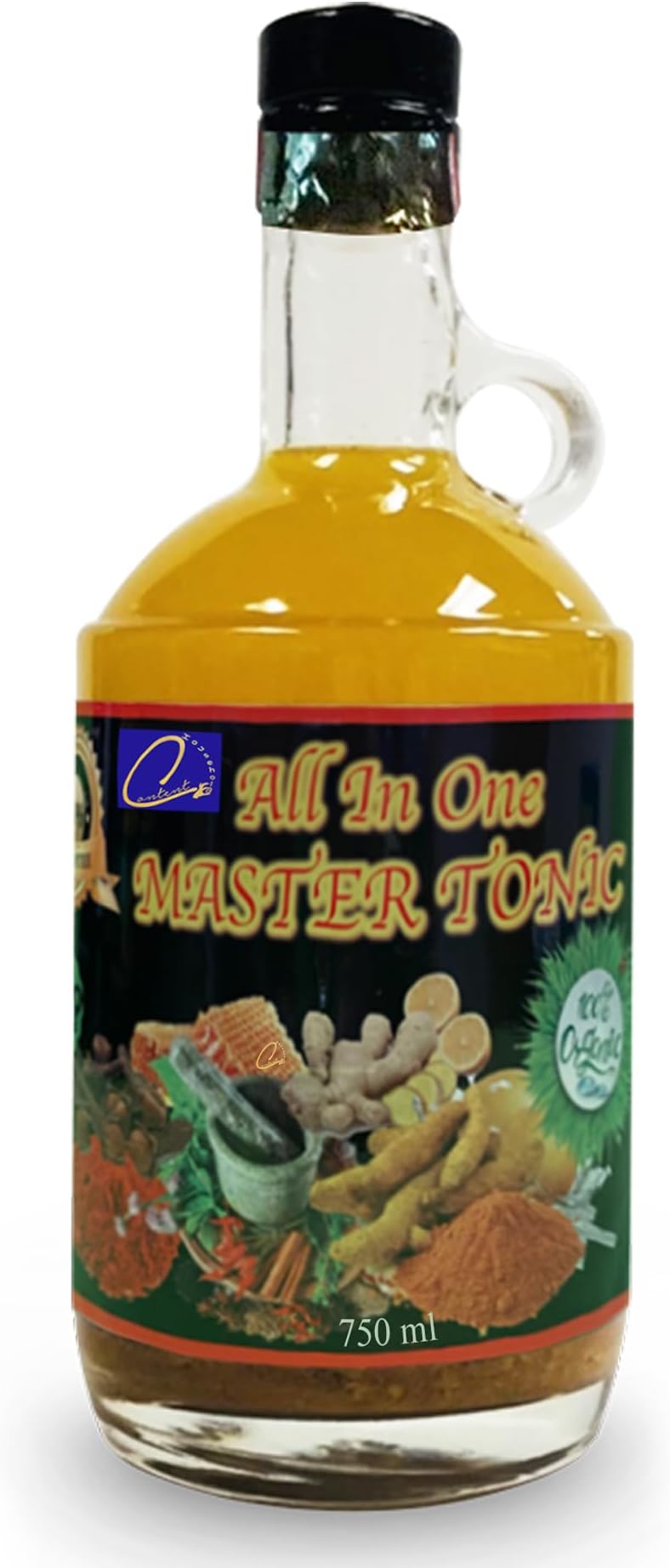370 ml Bio All in One Master Tonic Juice with Cinnamon, Cloves, Natural Apple Cider Vinegar, Lemon, Ginger, Turmeric, Cayenne Pepper, Honey, Water