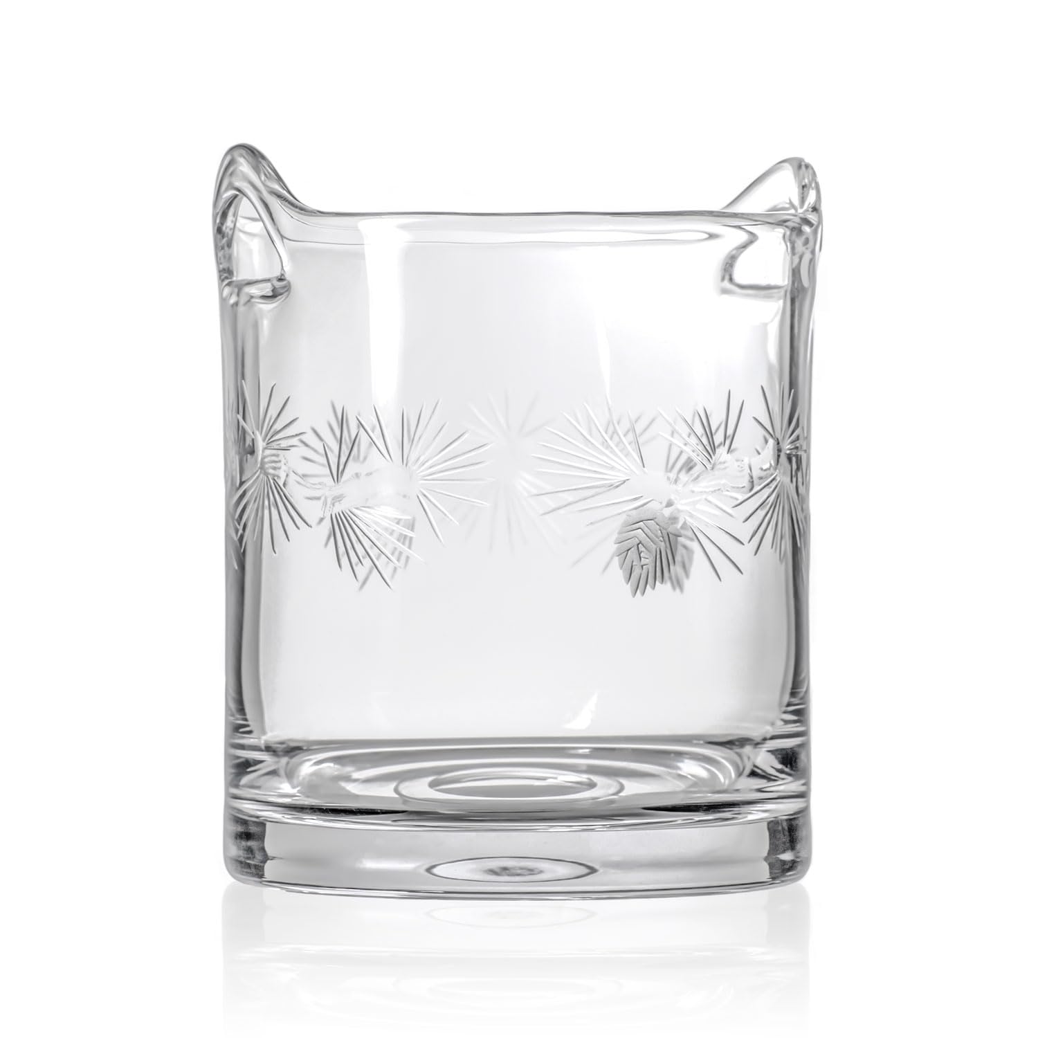 Rolf Glass Icy Pine Ice Bucket | Glass Champagne Ice Bucket | Lead-Free and Diamond-Wheel Engraved | Designed and Engraved in the USA | Holiday and Winter Barware