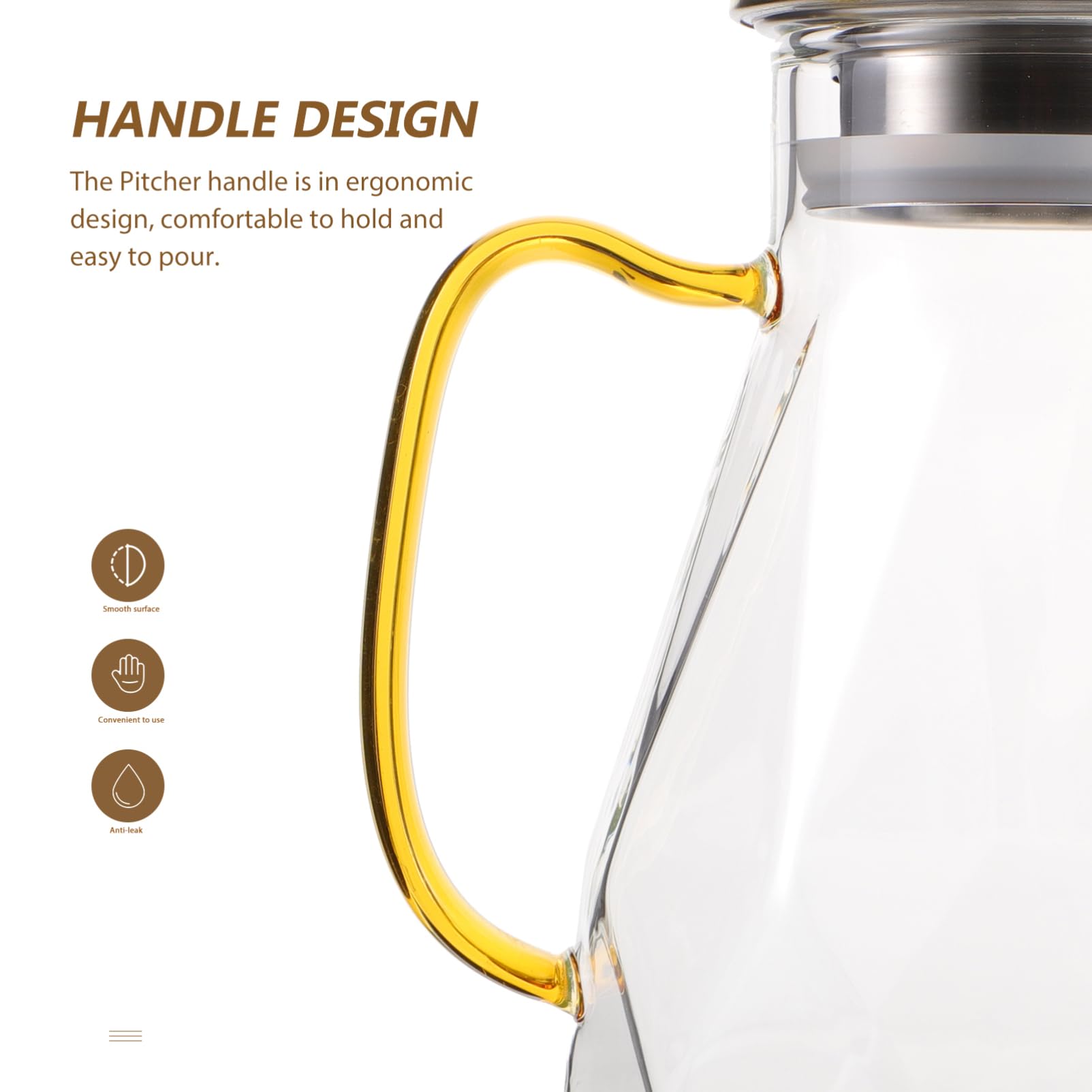Jarra de Agua Diamante 2200ml de Acero Inoxidable para Hotel | Capacidad Amplia, Incluye Cepillo de Limpieza, Uso para Preparación de Té