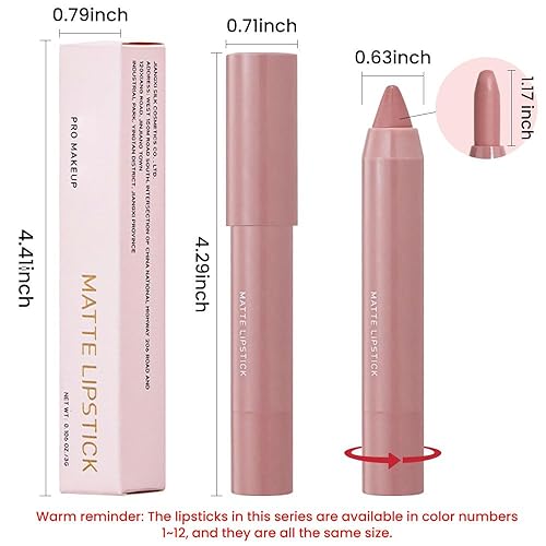 Miniatura 6 de BINGBRUSH Juego de 3 lápices labiales mate lisos, lápiz labial de larga duración, lápiz labial para colección de maquillaje, lápiz labial con