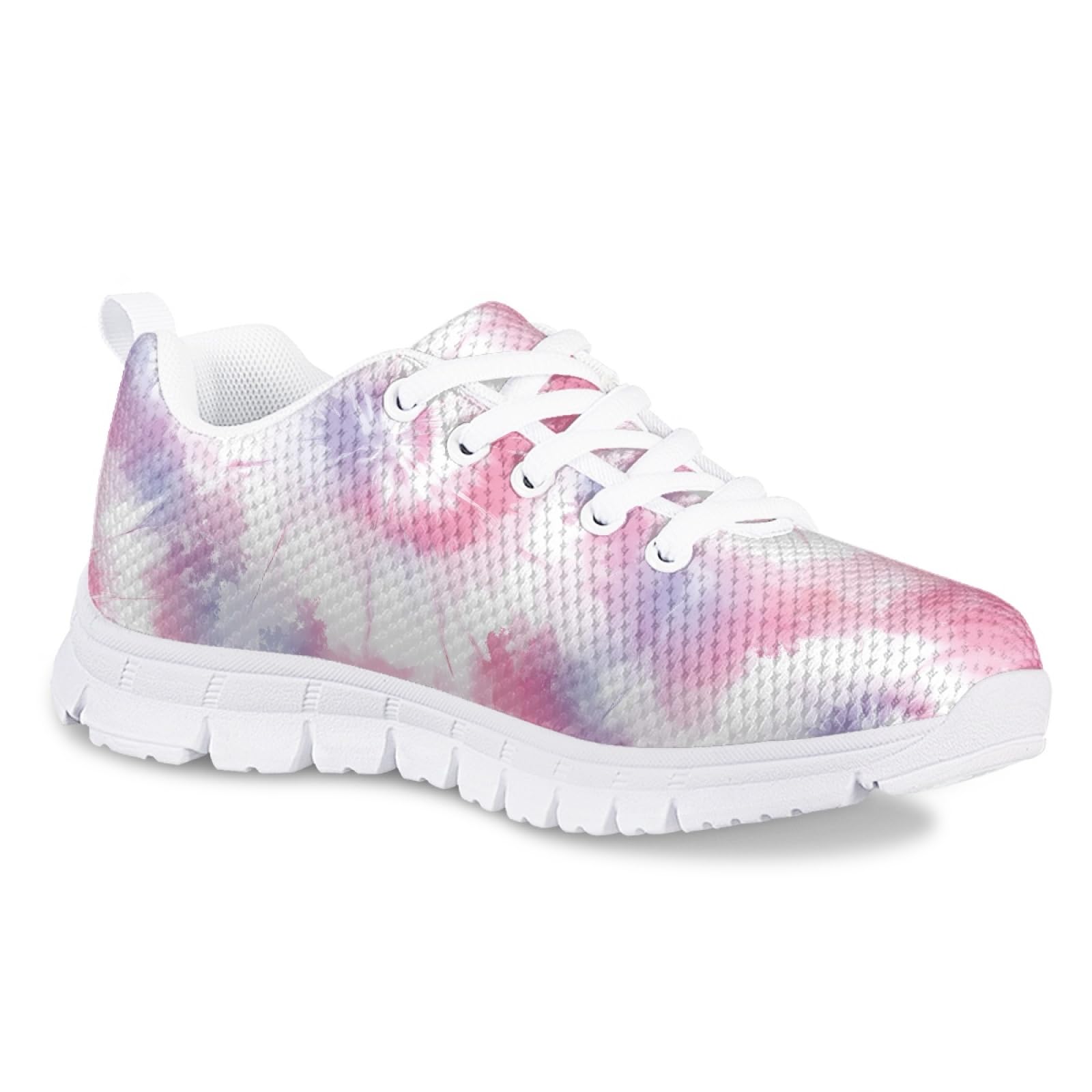 Cumagical Pink Purple Tie Dye Print Toddler Shoes Non-Slip Unisex Child Sport Shoes