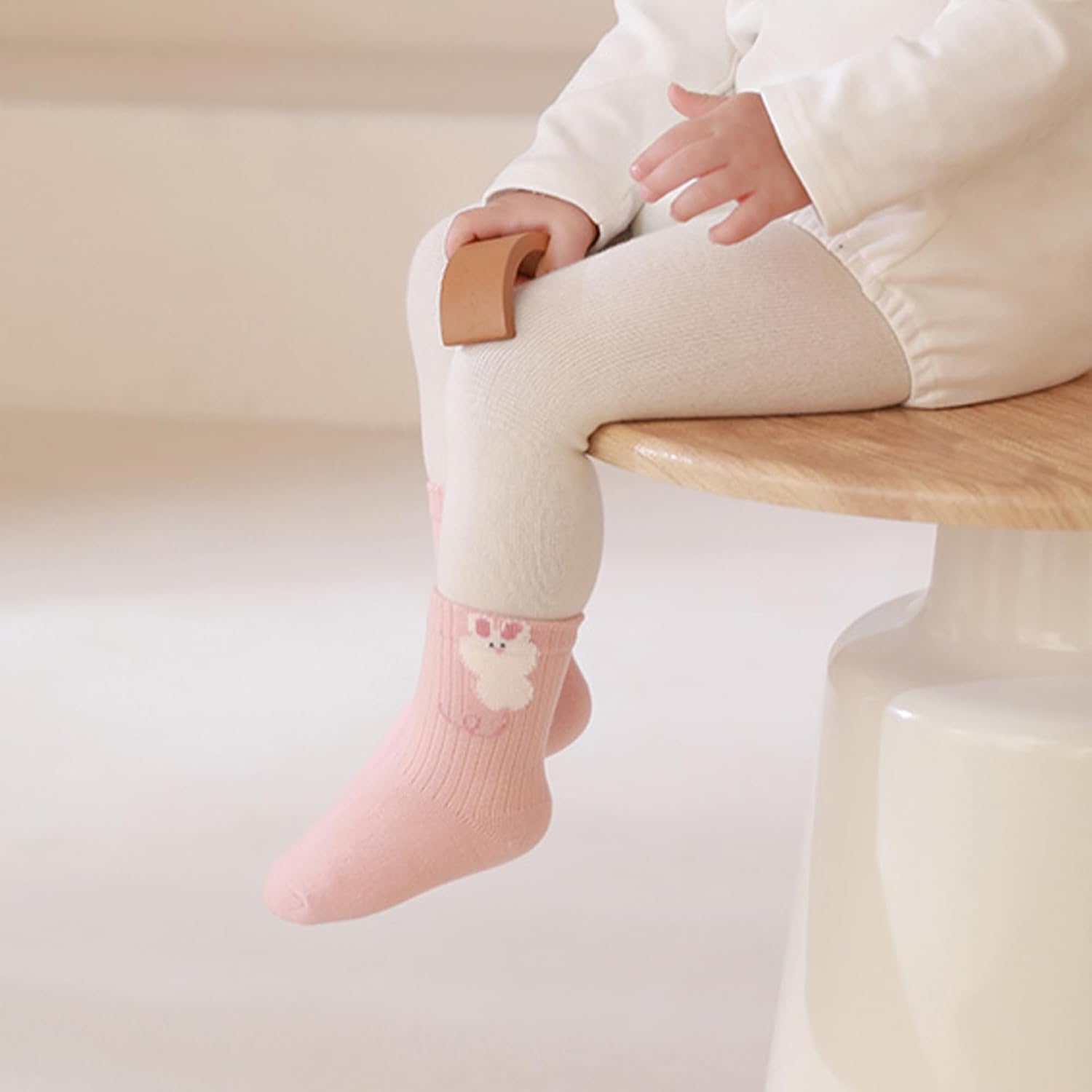 5 Pairs Soft Cotton Toddler Socks for Boys & Girls, Cute Patterns Comfortable Crew Socks Breathable Non-Slip Infant