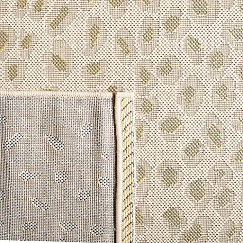 Tapete decorativo rectangular beige y dorado 4 x 5'7" miniatura 6