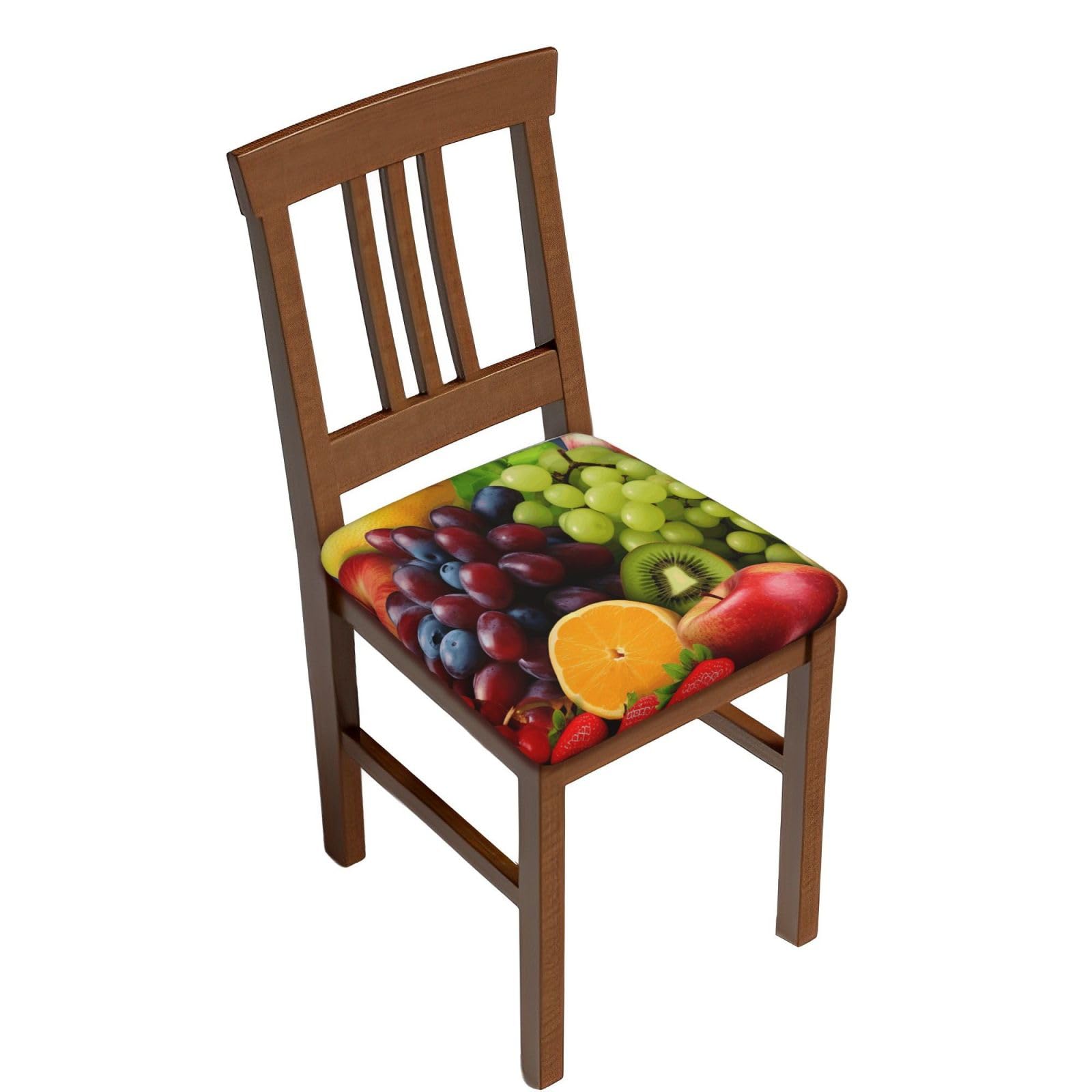 Fodpand Four Pieces Fruits Square Stool Covers Stretch Removable Square Bar Stool Seat Covers Washable Dustproof Stool Cushion Slipcover Soft Milk Silk Bar Chair Covers With Band