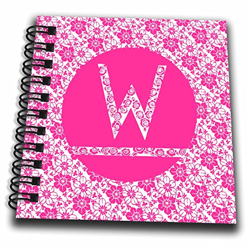 Bloc-notes Lettre W 3drose floral multicolore format 4x10,2 cm