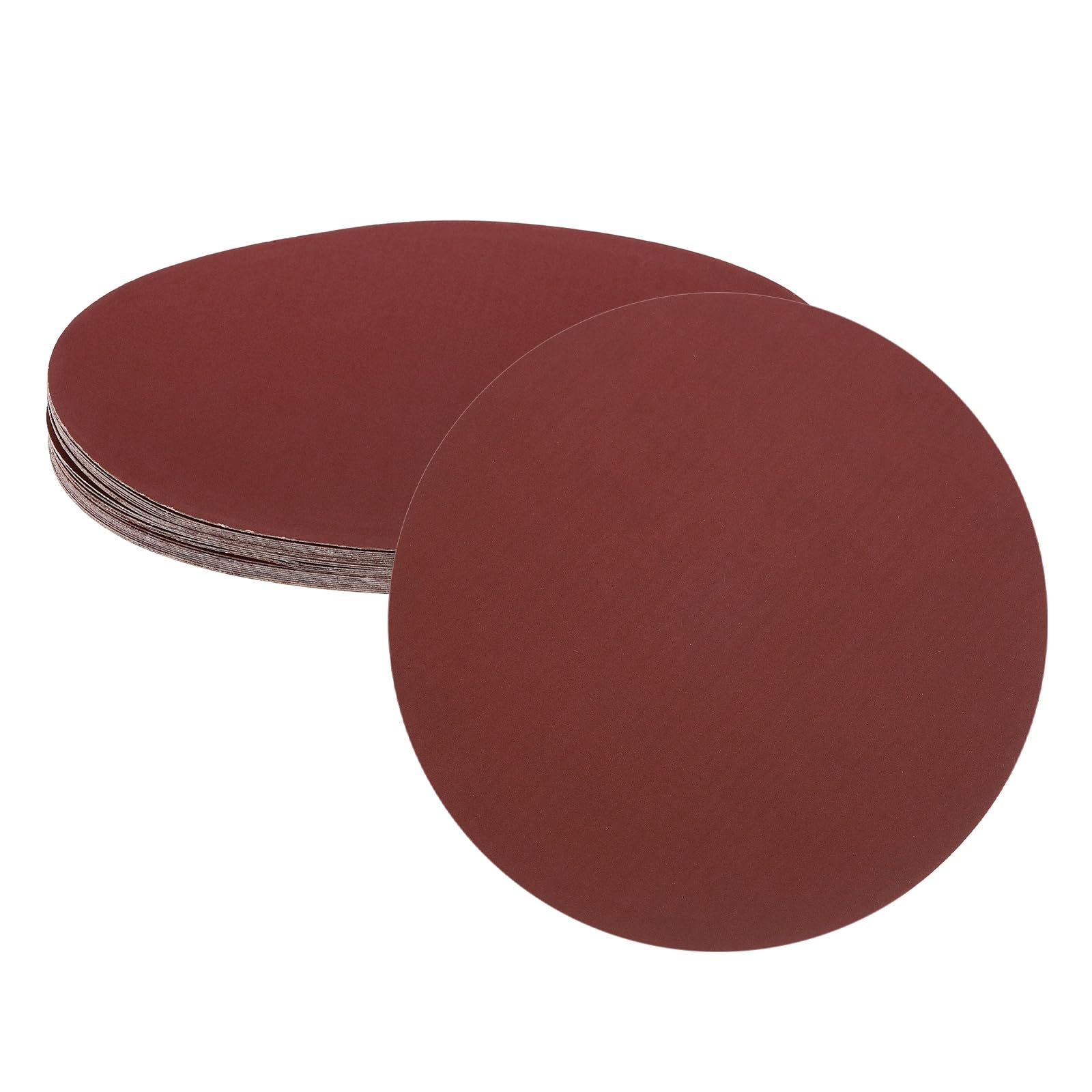 sourcing map Lot de 25 disques abrasifs PSA de 20,3 cm, grains 320 en oxyde d'aluminium auto-adhésifs, papier abrasif rond sans trou, peinture de voiture, bois, métal