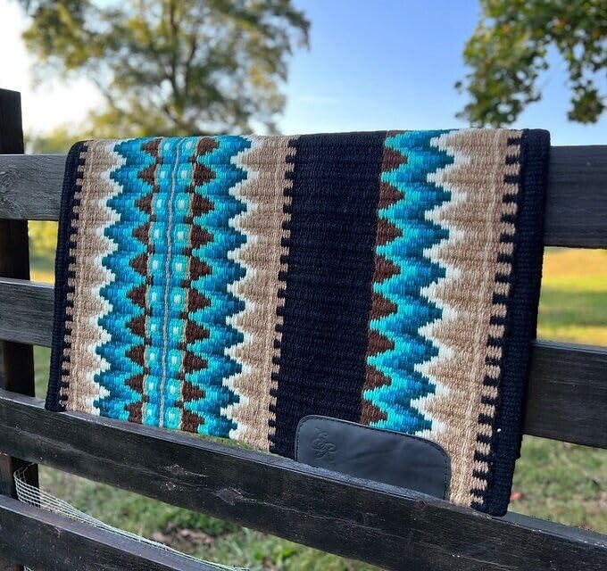 Horse Western Ranch Saddle pad/New Zealand Wool Western Saddle Blanket Top Wool Pad Sensor Flex (Customization Available) SDO1