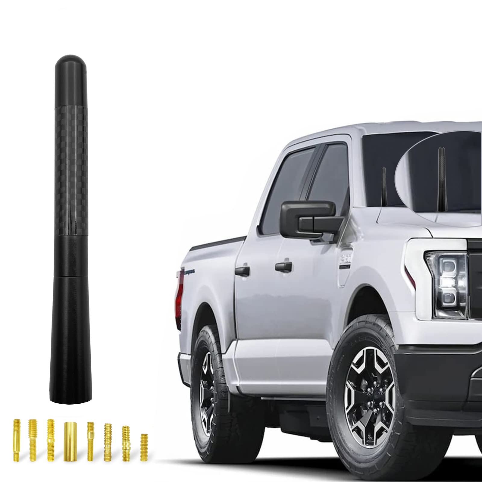 Buy 5 Inch Short Car Antenna, Carbon Fiber Car Short Radio Antenna,Suitable for Wrangler JK/JL
