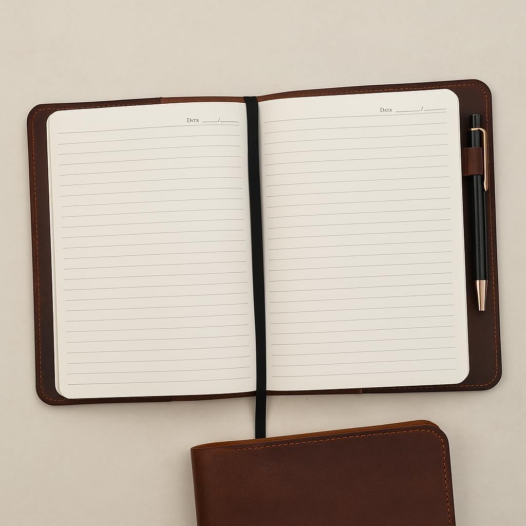 Brown Leather Journal Cover XXL – Refillable Notebook Cover 8.5 x 11, Handmade Executive Writing Padfolio, Compatible with Moleskine XXL Leuchtturm1917 XXL Mead Five Star