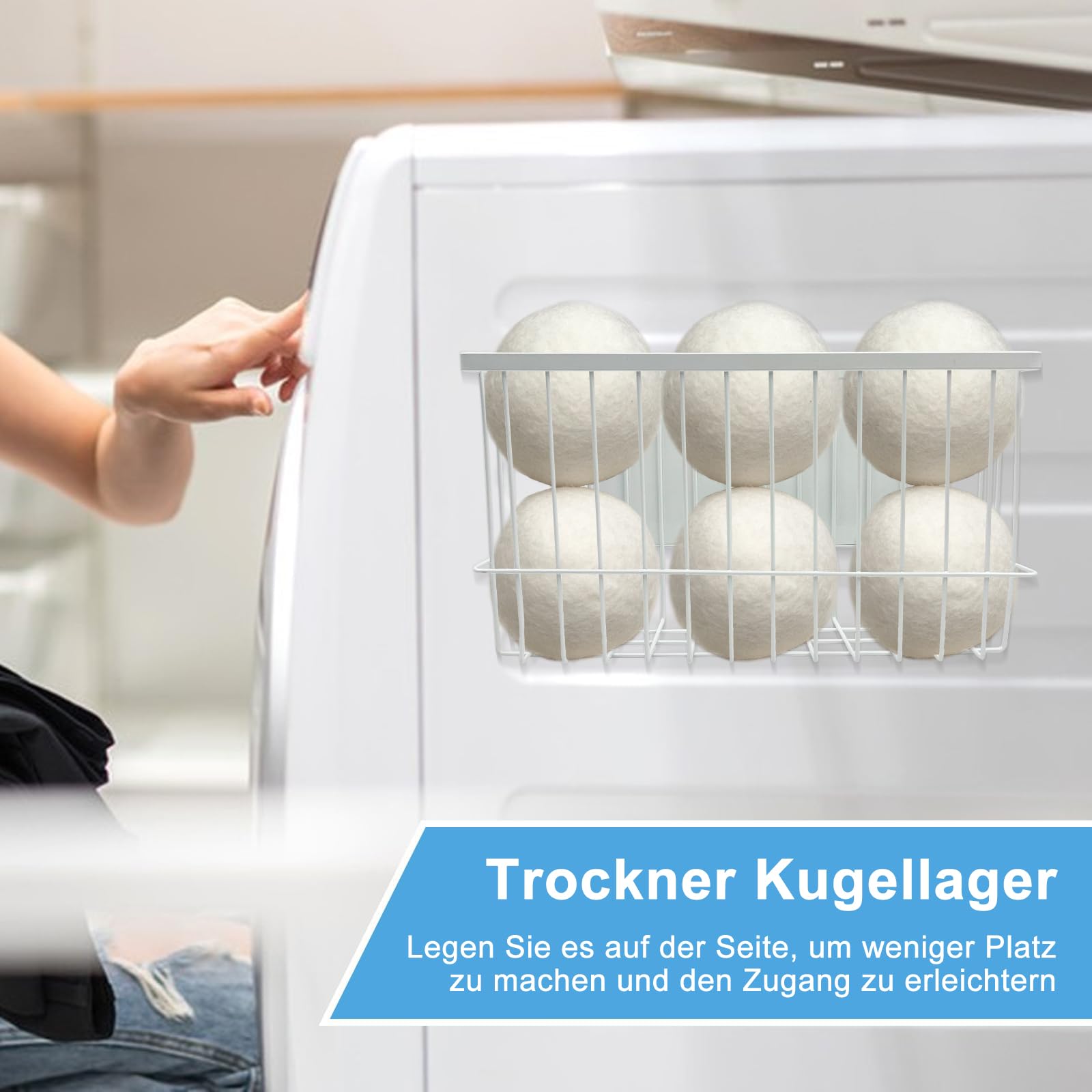 YEXEXINM Magnetisches Regal Ball Aufbewahrung, Magnetisch Waschmaschinen Organizer für Kühlschrank Küche Trockner, Trocknerballhalter Organisation Leicht zu Tragen und Verschleißbeständig