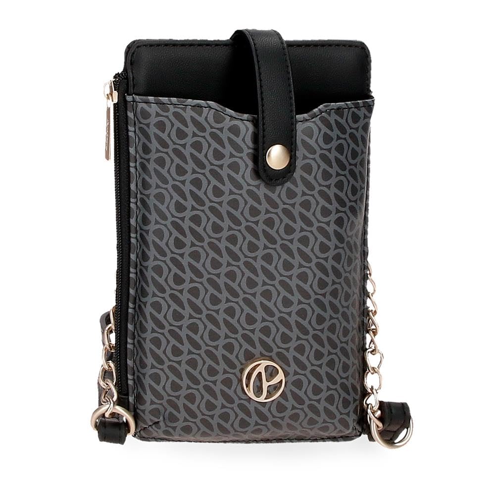 Pepe Jeans Megan Shoulder Bag Small Black 9.5 x 16.5 cm Faux Leather, Black/White, One Size, Small Crossbody Bag