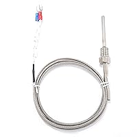 Vista 3 de Termopar resistente al agua tipo K – Sonda de sensor de temperatura Jaybva para controlador de temperatura PID de dos cables de acero inoxidable NPT