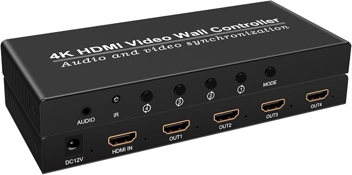 وحدة تحكم حائط فيديو HDMI 2x2، معالج صور فيديو،وصلة شاشة، معالج حائط تلفزيون بمخرج 4K، 4 اتجاهات HDMI 180 درجة، تدوير 4 شاشات تلفزيون في شاشة حائط واحدة