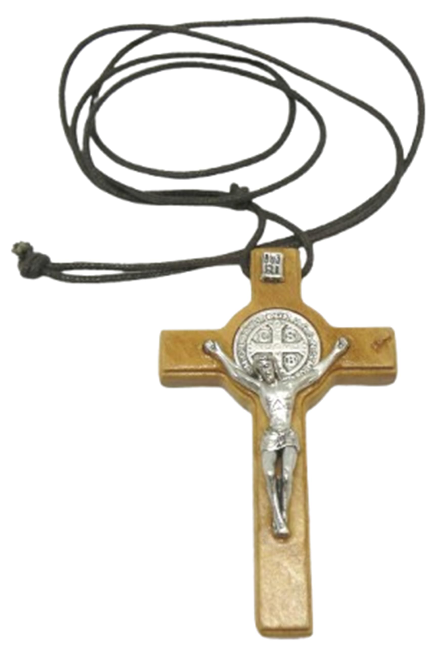 Croix Saint Benoît Olivier 6 Cm – Made In Italy Avec Cordon, Boîte & Prière Italienne
