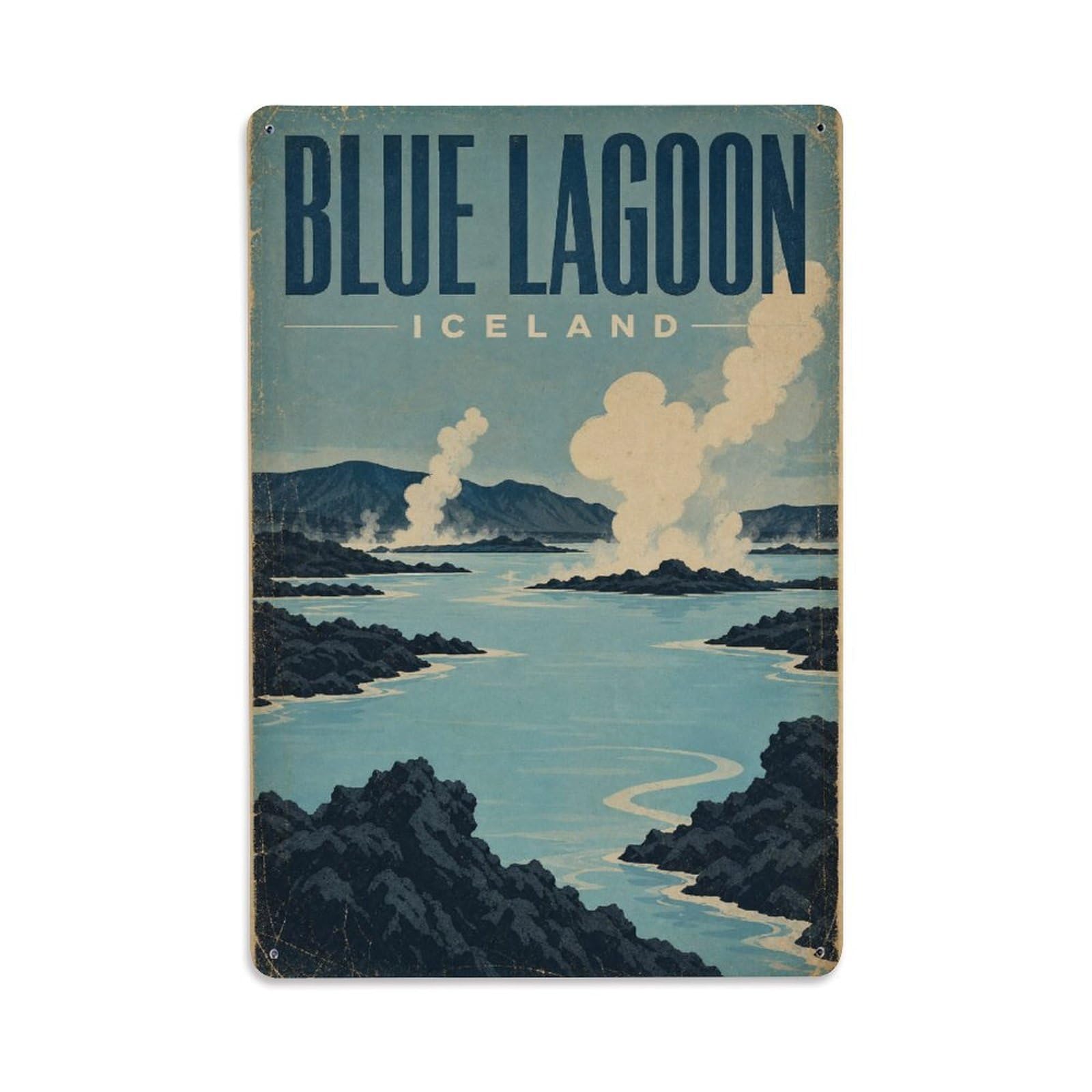 Travel Vintage Iceland Blue Lagoon Metal Tin Sign
