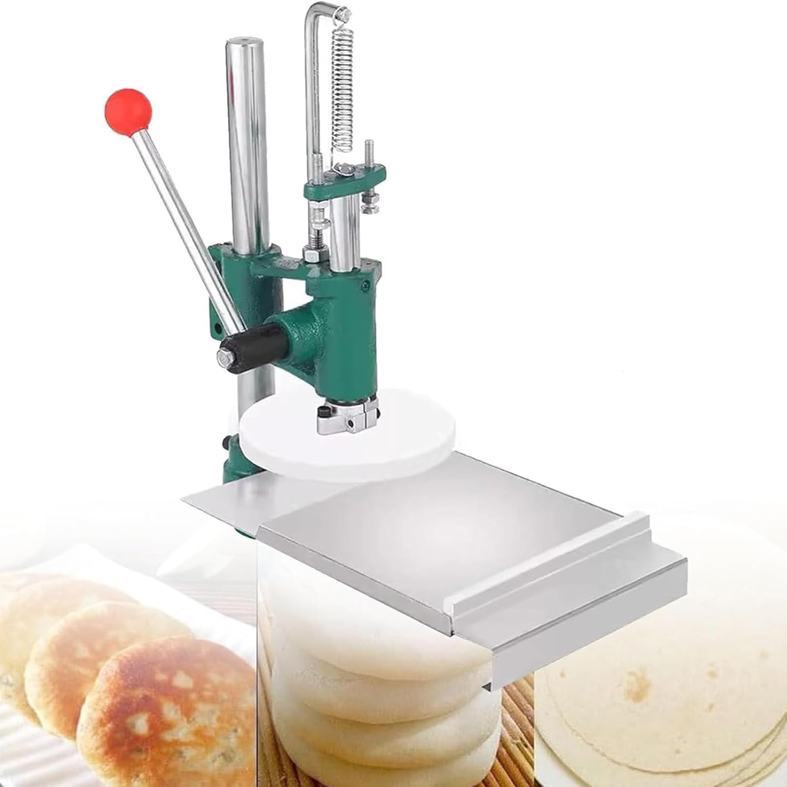 Manuelle Pizzateigpresse, Haushaltspizzapresse aus Edelstahl, manuelle Teigpresse für Pizzakrusten und Hackbraten,16cm