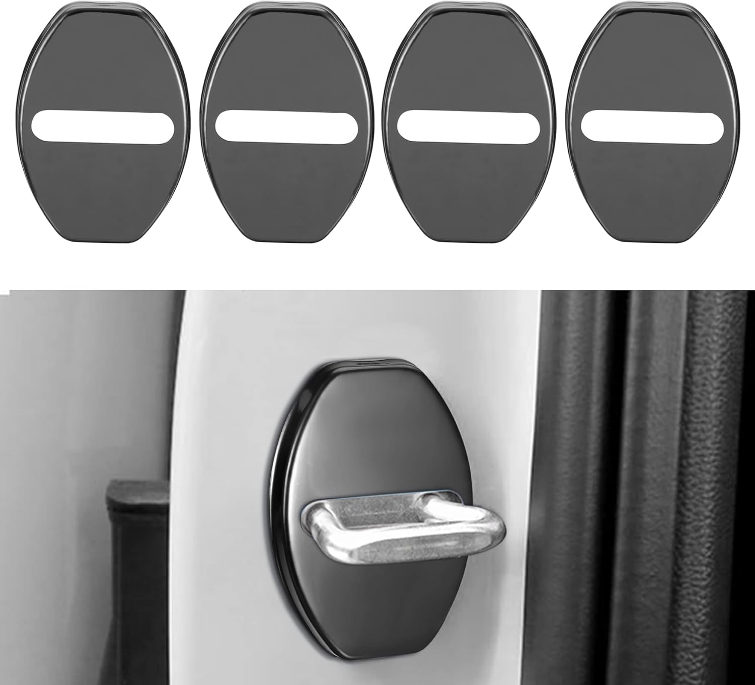 TOMALL 4pcs Car Door Lock Latches Cover Protector