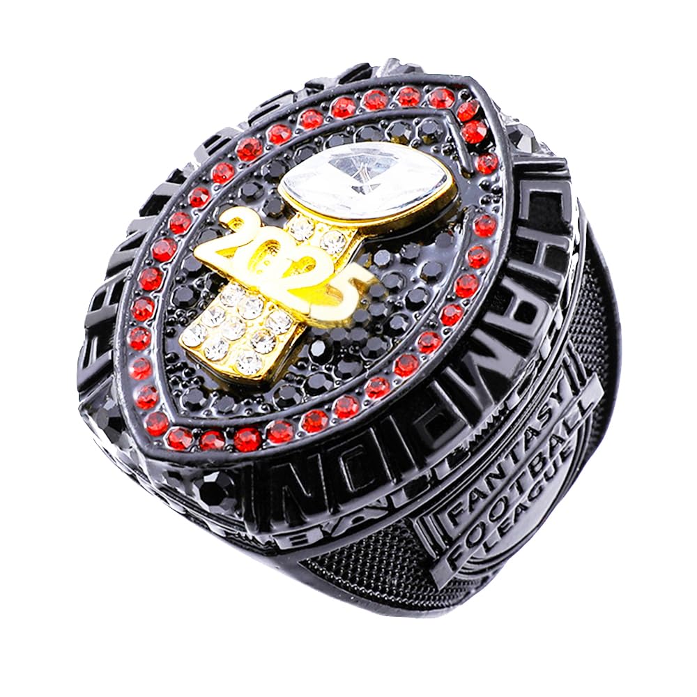 guancrown 2025 Fantasy Football Championship Ring Award Prize Trophy Sports Winner FFL Champion Ring With Box (size 10 with free box)