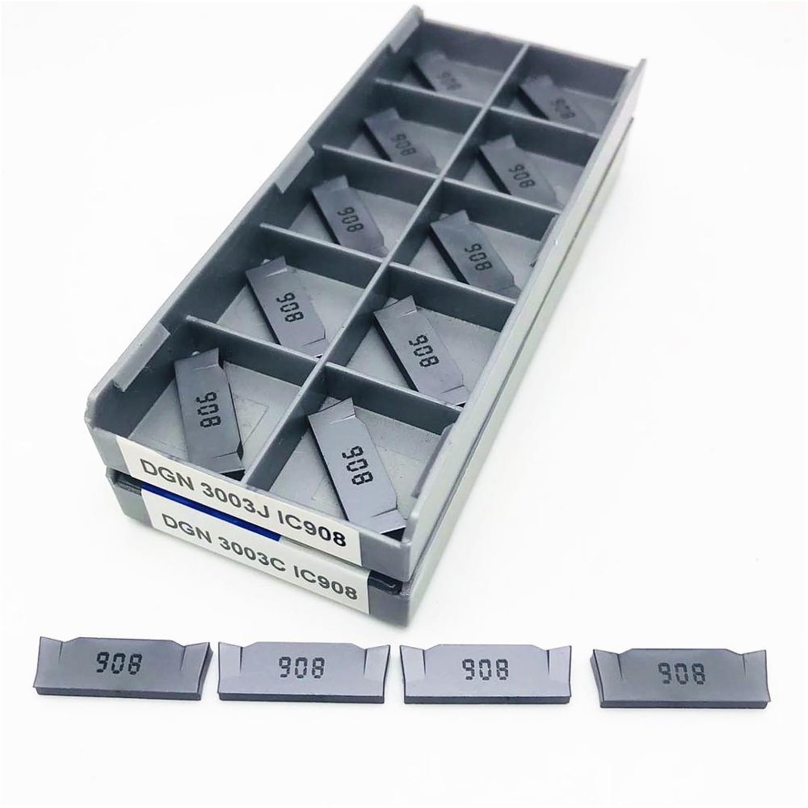 Herramienta De Ranurado Carburo CNC, 10 Uds., Para Piezas Torno, Inserto Corte(DGN3003C IC908)