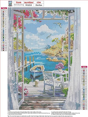 MXJSUA DIY 5D Landscape Seaside Boat Scenery Diamond Painting Kits for Adults Beginners,Seaside Boat Diamond Art Kit,Scenery Full Round Drill Gem Art Kits,Home Wall Decor 12x16Inch - Image 2