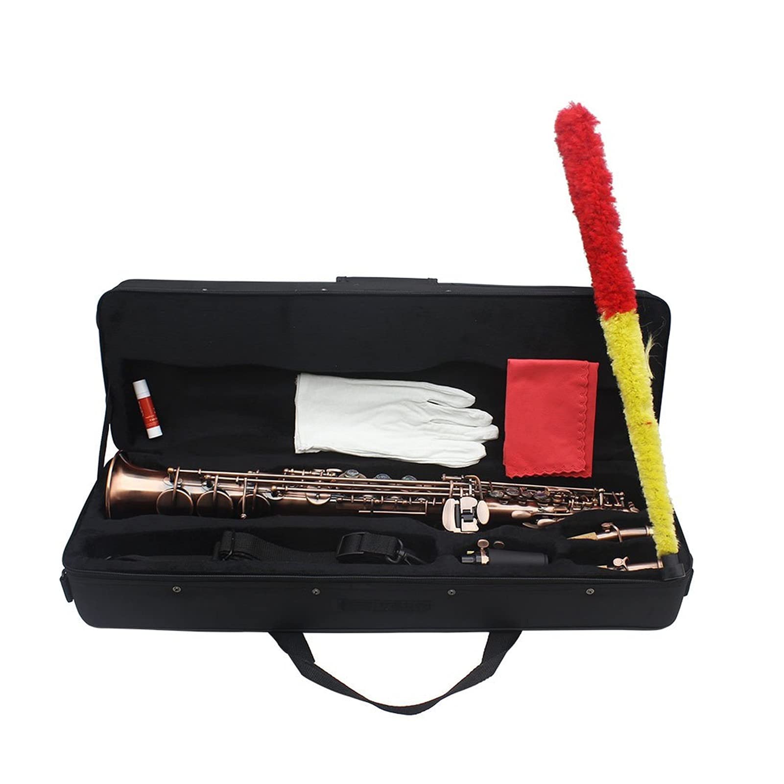 Sax Principianti Kit Strumento Professionale Straight BB Soprano Sassofono Sax Strumento di Woodwind Abalone Shell Key Second Pattern Strumento a fiato