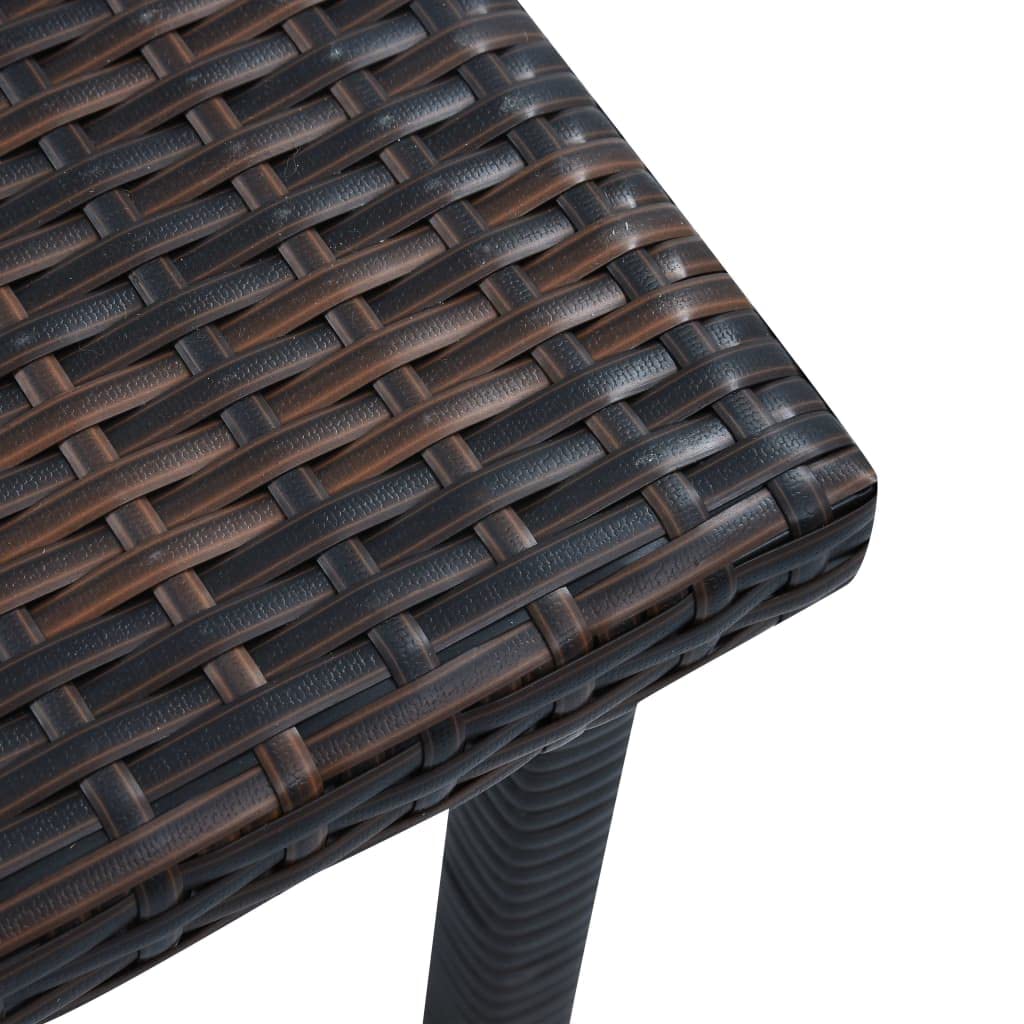 vidaXL Tavolino da Tè da Giardino Elegante Robusto Leggero Stabile Arredi per Esterno Telaio in Acciaio Verniciato Marrone in Polyrattan