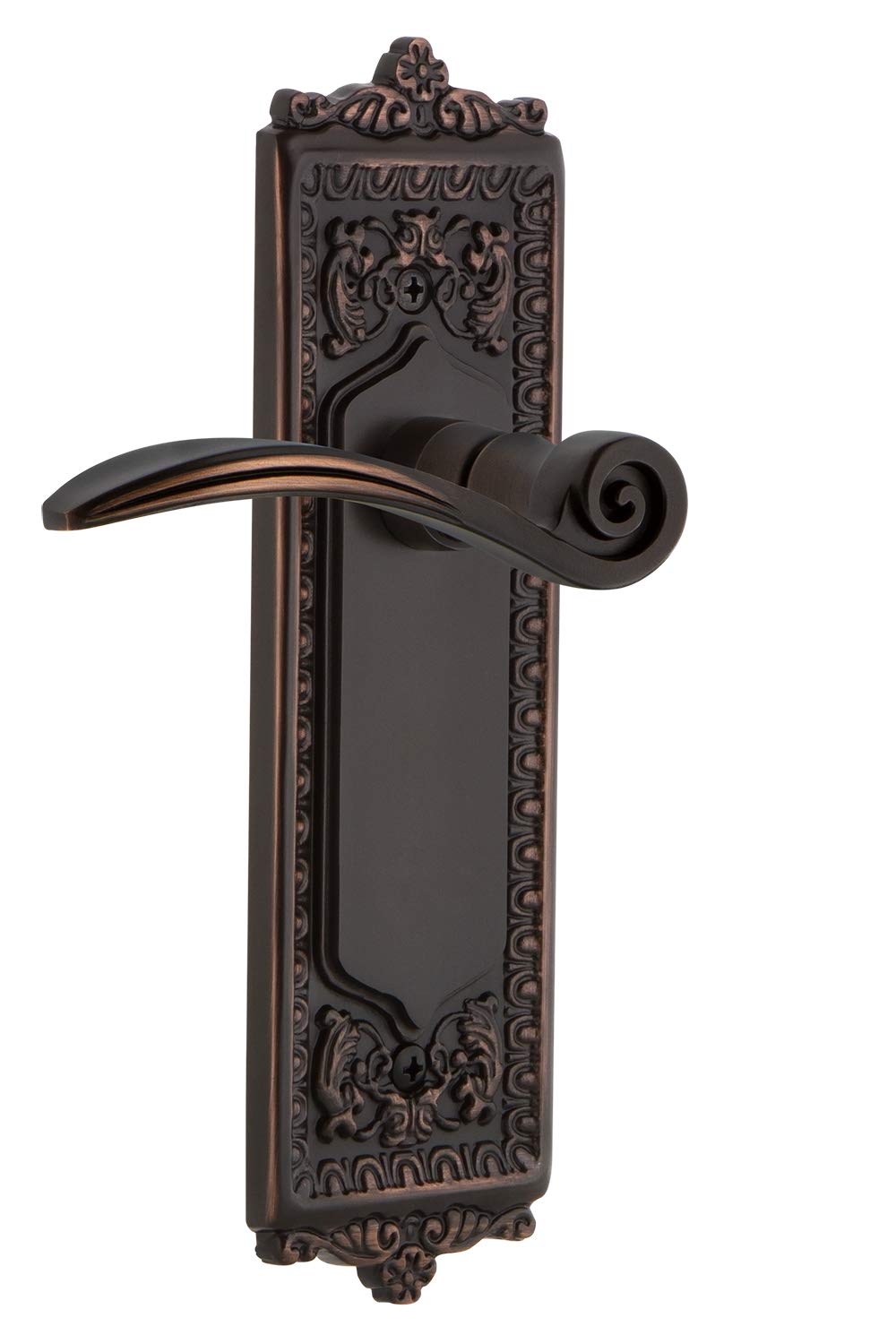Nostalgic Warehouse Egg &amp; Dart Plate Double Dummy Swan Lever in Timeless Bronze