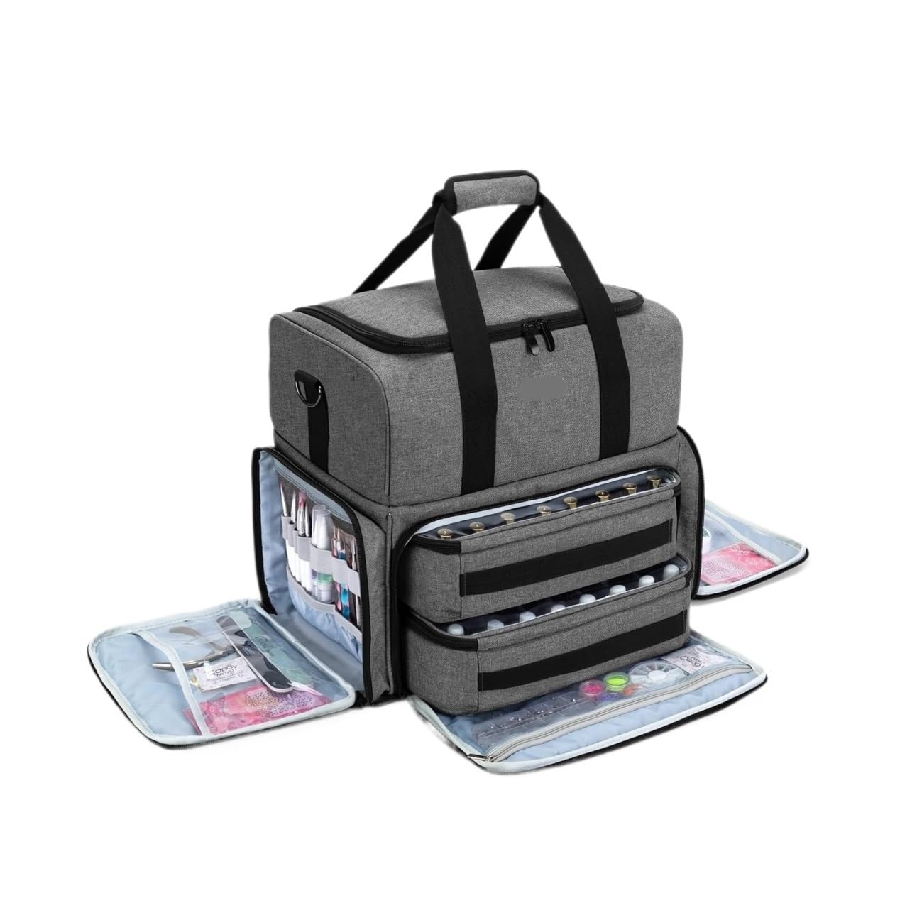 Lakiery Paznokci Etui Na Lakiery Do Paznokci, Mieszczące 80 Butelek Z Wyjmowanymi Woreczkami Organizer Zaopatrzenie(Grey)