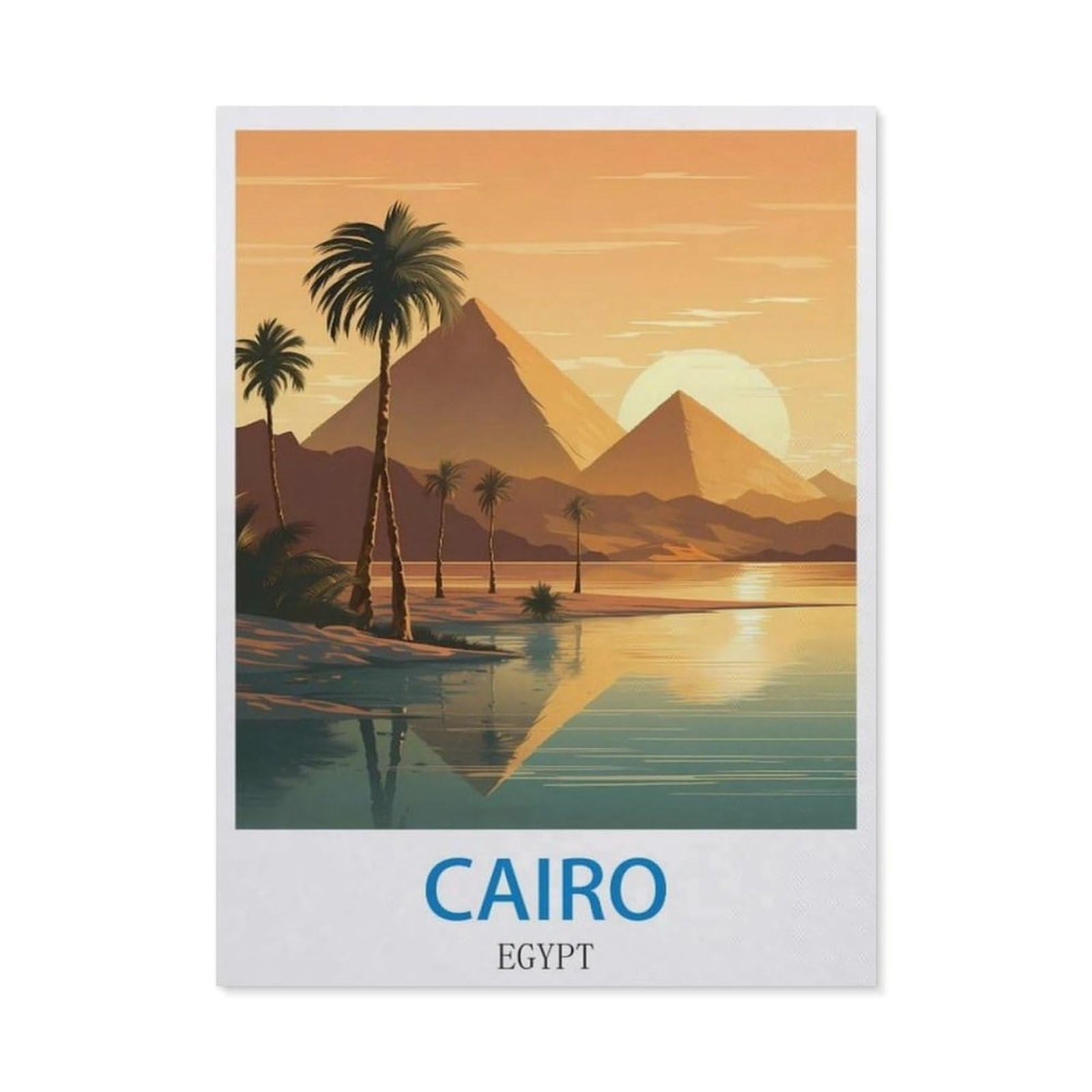 BEAYODKP Cairo Egypt，5D DIY Diamond Painting Full Round Drill Diamond Embroidery Cross Stitch Rhinestone Mosaic Paintings Art（50 x 60 cm/19.68 x 23.62 inches）-CN36