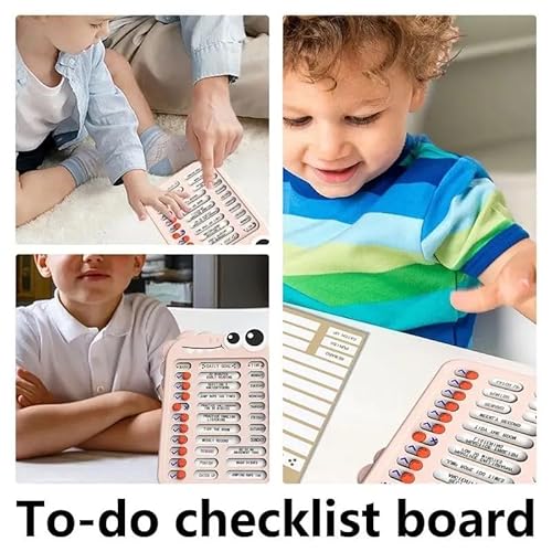 FRANKdesigns Daily Goal Dinosaur Kids Chore and Task Tracker - Compacto, reutilizável, com folhas de