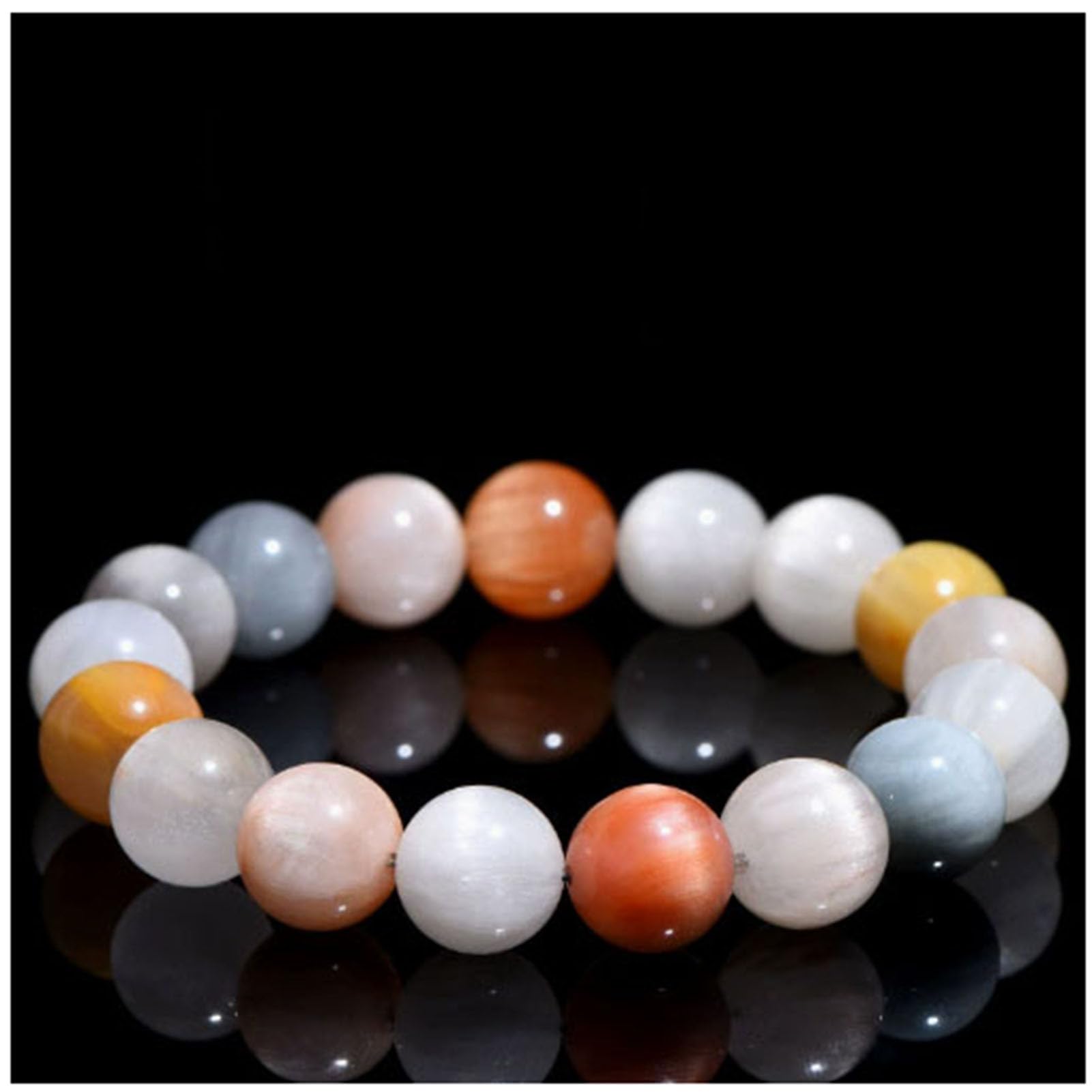 Pulsera de Pelo de Cuarzo Suave, Cuentas de Cristal Multicolor de Cuarzo rutilado para Equilibrio Emocional y energía Relajante, joyería de Piedras Preciosas Naturales elásticas,5a,10MM