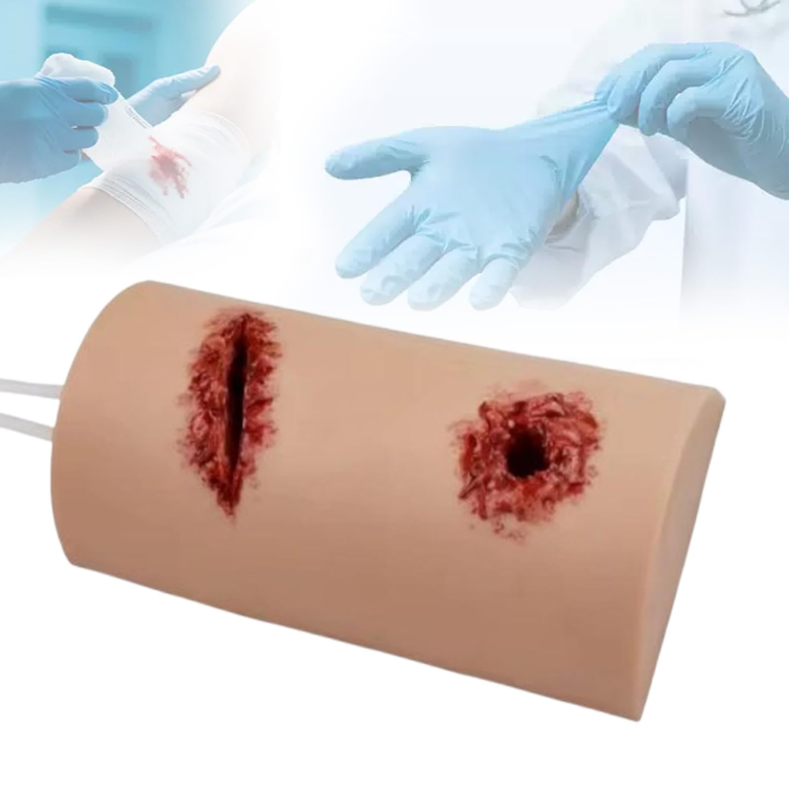 Wound Packing Trainer, Stop The Bleed Training Kit, Deep Laceration Trauma Module, Haemostasis Practice Model, Blood Control Exercises, Suturing Exercises, for Course, Military & First Aid Training