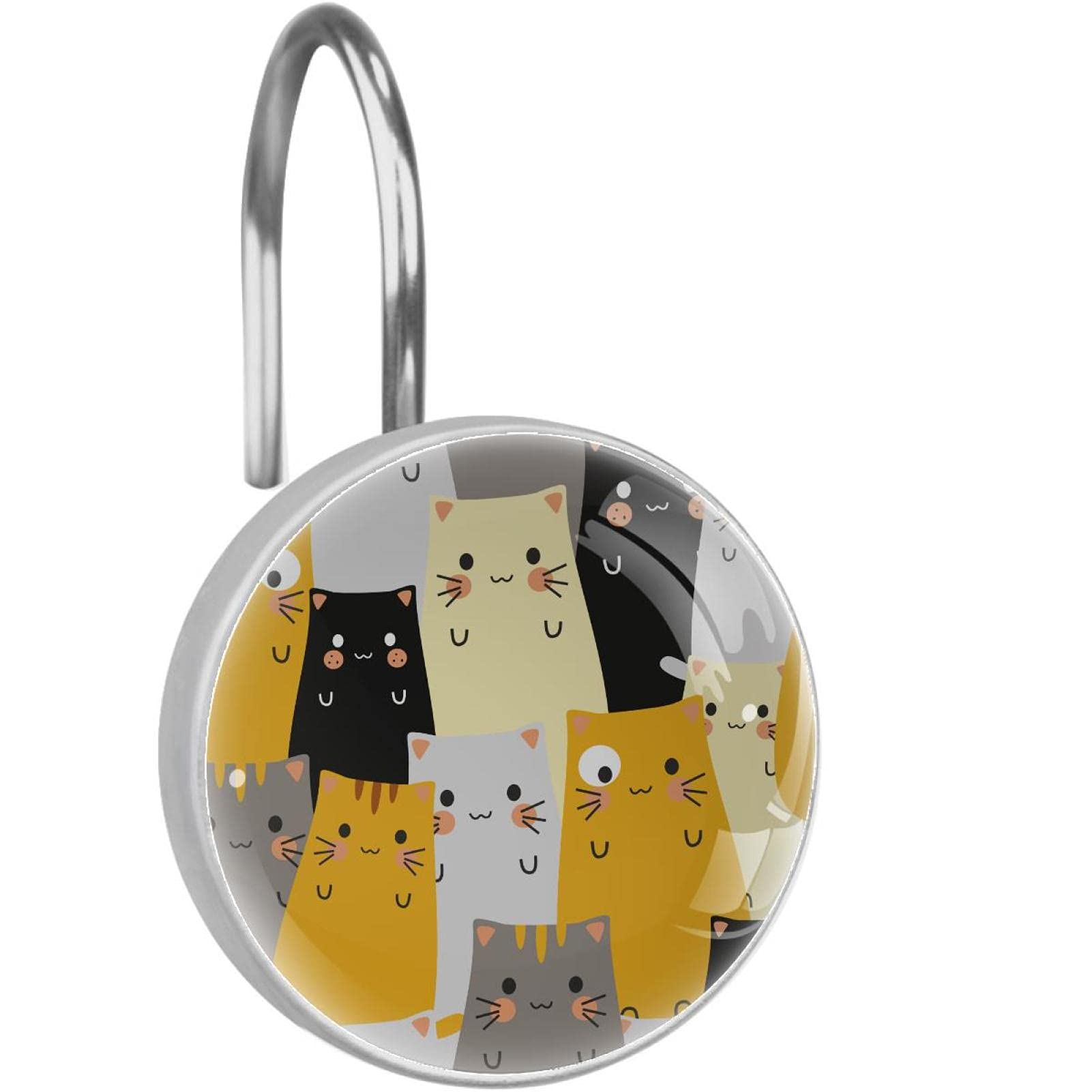 Crochets de rideau de douche animaux rigolos en inox pour égayer votre salle de bain d'enfant